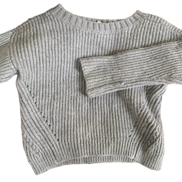 Rebecca Minkoff Sweaters - Rebecca Minkoff Women’s Gray Chunky Long Sleeve Knit Crop Sweater Sz Small